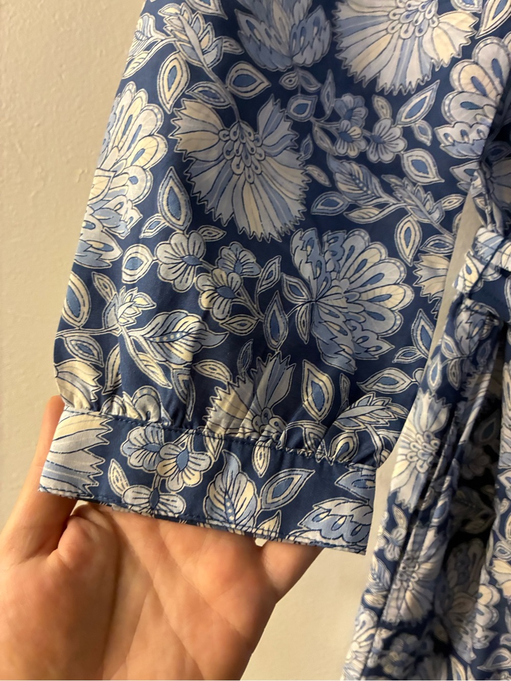 J. McLaughlin Cerina Blue Floral Silk Blend Midi Dress Euro Summer Coastal M - Picture 7 of 12